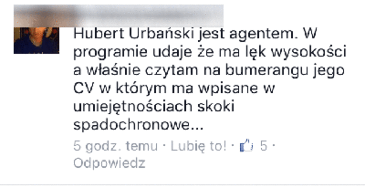 Agent, Hubert Urbański jest agentem