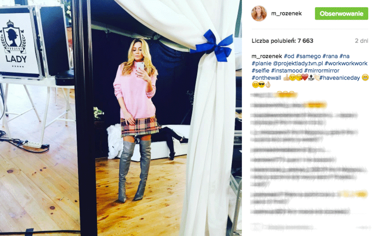 Małgorzata Rozenek-Majdan w różowej sukience na planie Projekt Lady 2