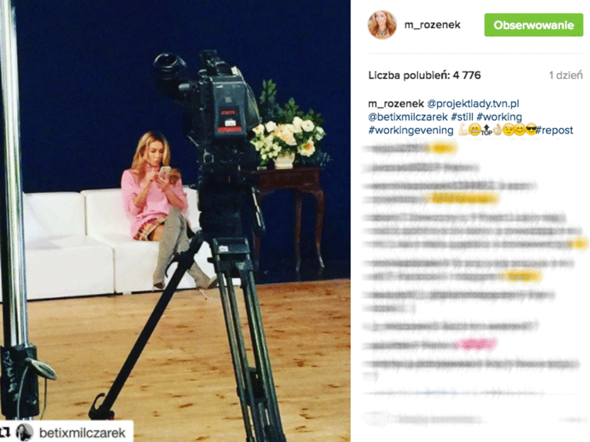 Małgorzata Rozenek-Majdan w różowej sukience na planie Projekt Lady