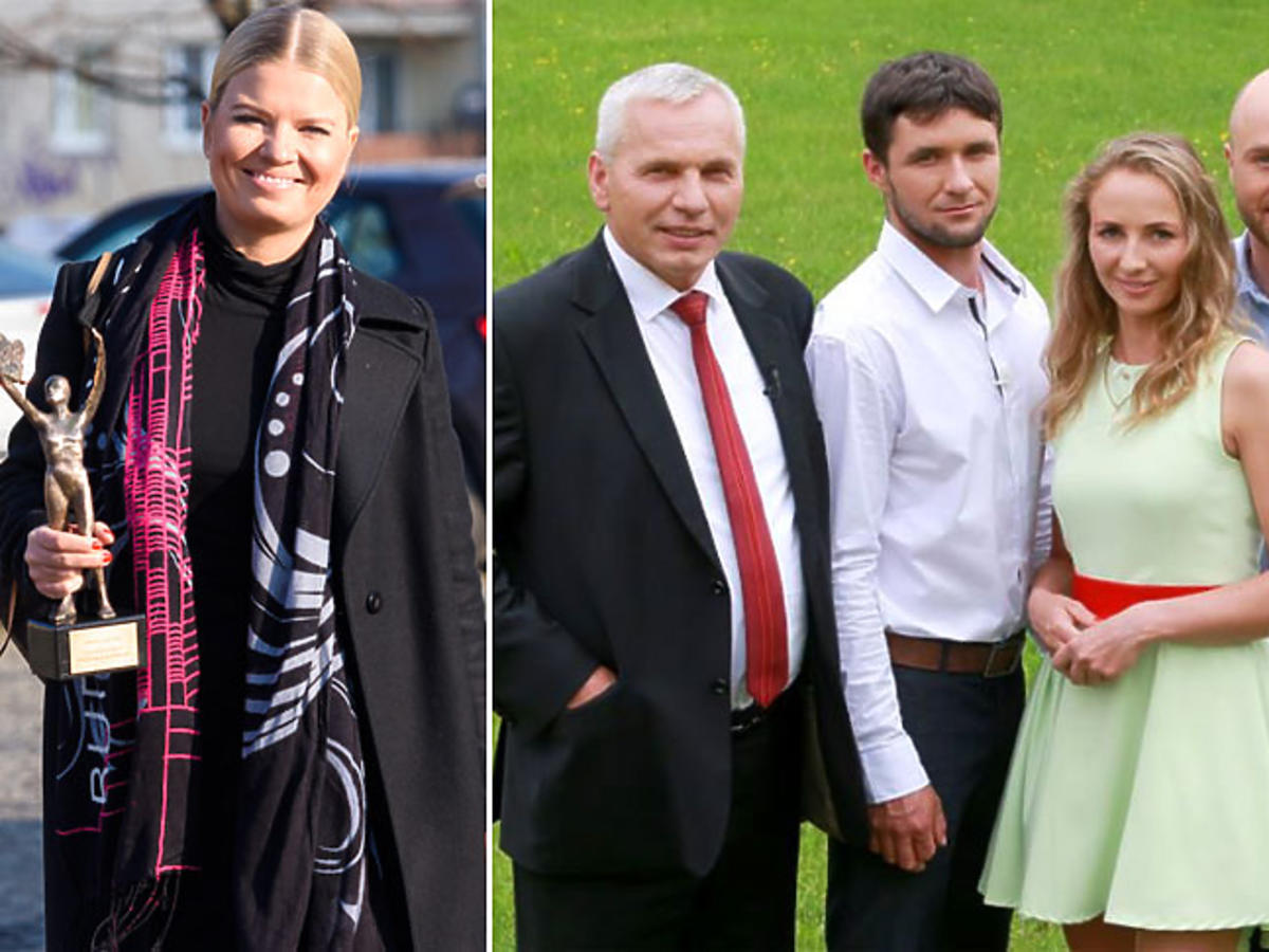 Marta Manowska i uczestnicy Rolnik szuka żony na planie show